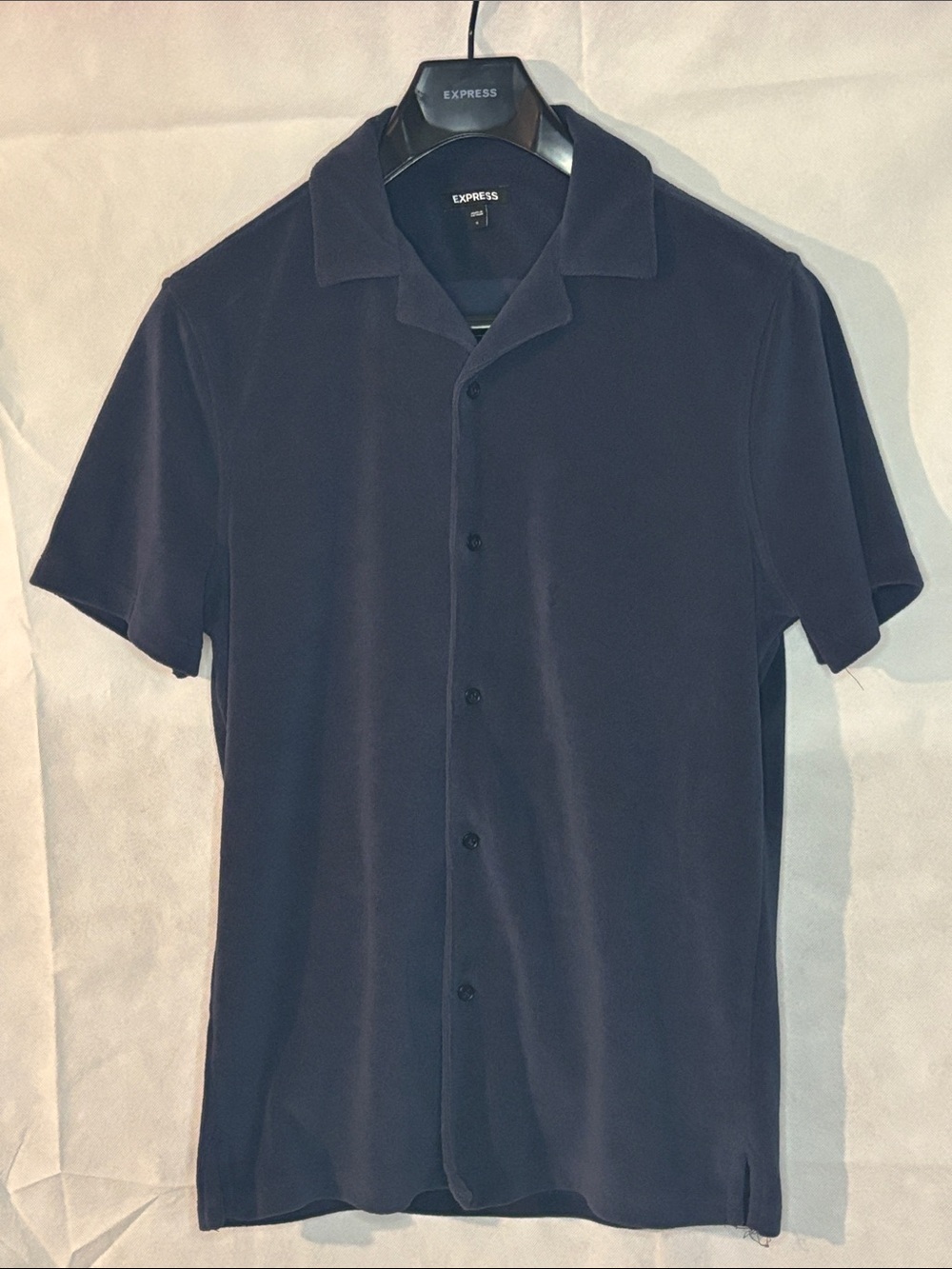 Express Men’s Navy Short-Sleeve Button-Down Shirt